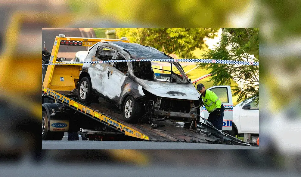 Quema su auto con exesposa y tres hijos a bordo y luego se mata 