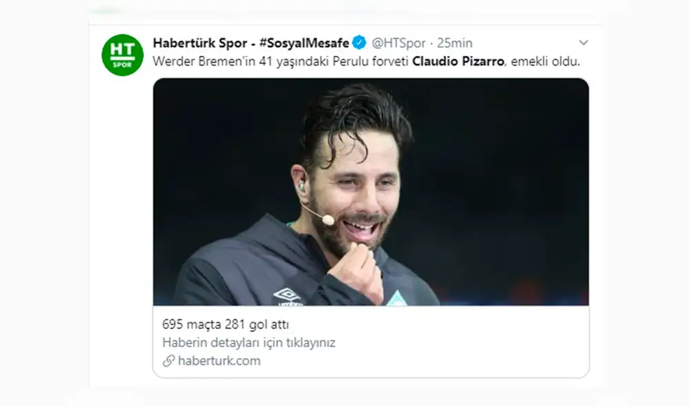 Claudio Pizarro recibe homenaje de prensa internacional tras retirarse del fútbol.