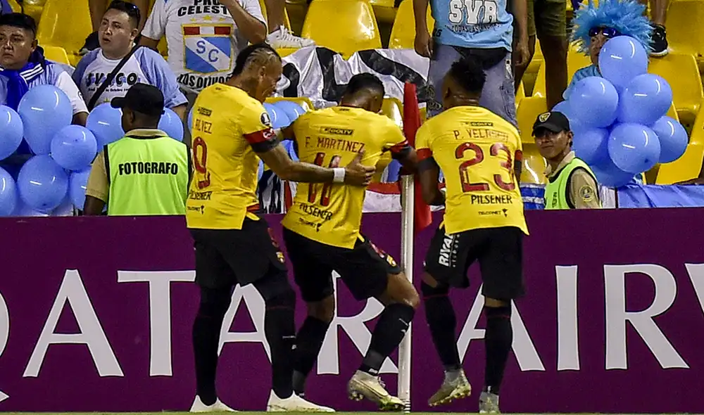 Fidel Martínez marcó su doblete y decretó la goleada del Barcelona SC ante Sporting Cristal en la Copa Libertadores 2020. | Foto: AFP