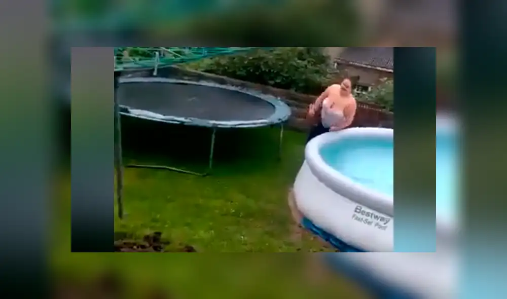 Facebook viral: chica salta de trampolín a piscina, resbala y chapuzón es la burla de todos [VIDEO] 