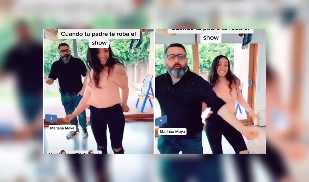 Un padre vio que su hija estaba haciendo un video de baile y se robó el protagonismo. Foto: TikTok Un padre vio que su hija estaba haciendo un video de baile y se robó el protagonismo. Foto: TikTok