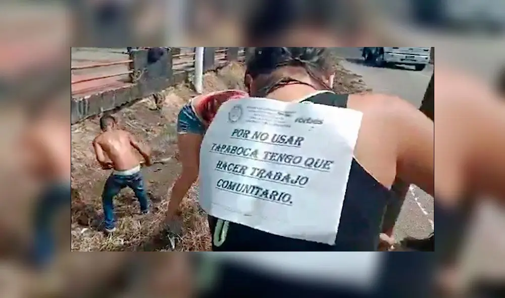 Venezolanos son castigados en público por salir sin mascarillas a las calles. (Foto: difusión)