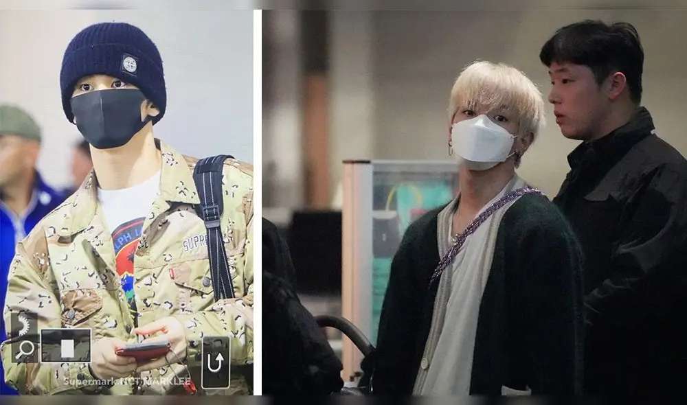 Mark y Taeyong en el aeropuerto de CDMX.