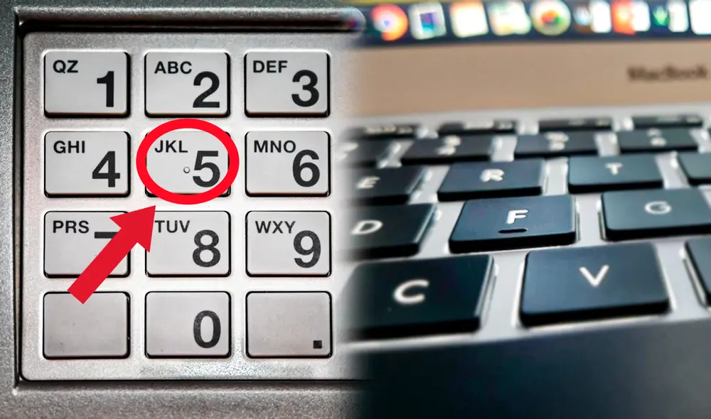 El relieve en las teclas F y J, además del 5, siempre ha generado dudas sobre su función en las personas. Foto: Composición Jazmin Ceras / Freepik / Diario Córdoba