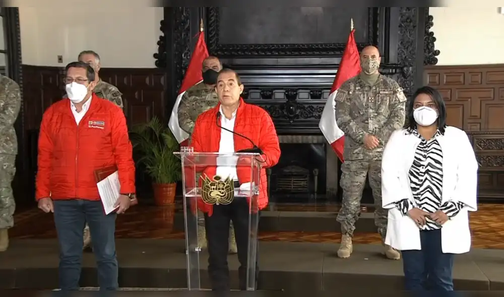 Walter Martos dirigió el pronunciamiento a la nación. Foto: captura Presidencia. Walter Martos dirigió el pronunciamiento a la nación. Foto: captura Presidencia.