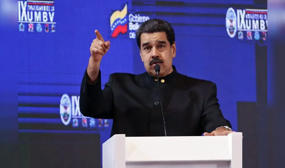 Presidente venezolano Nicolás Maduro hablando durante el IX aniversario de la Universidad Militar Bolivariana de Venezuela en Caracas, el 3 de septiembre de 2019. Presidente venezolano Nicolás Maduro hablando durante el IX aniversario de la Universidad Militar Bolivariana de Venezuela en Caracas, el 3 de septiembre de 2019.