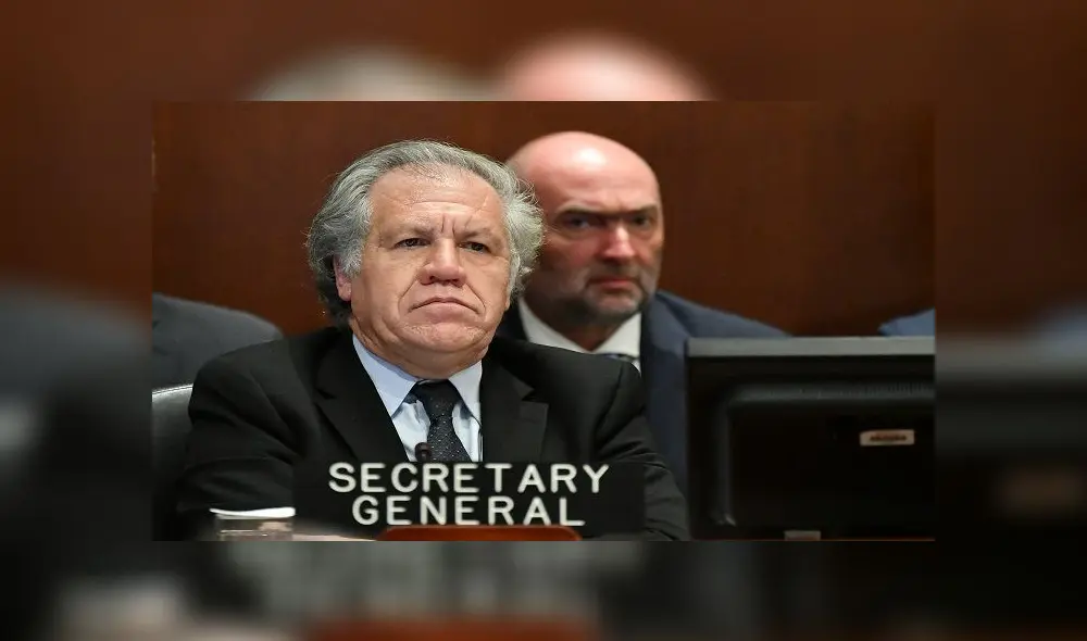 OAS Secretary General Luis Almagro listens as Brazil Minister of Foreign Affairs Ernesto Henrique Fraga Araujo speaks, as the Organization of American States (OAS) holds a meeting  on February 6, 2020 in Washington,DC. (Photo by MANDEL NGAN / AFP)