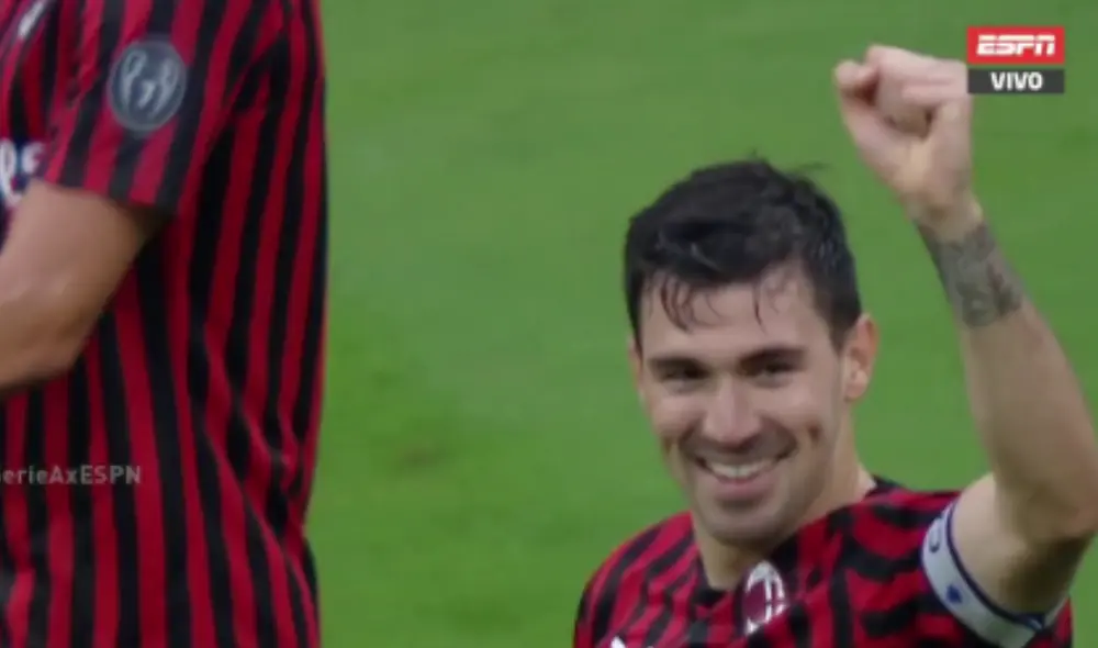 Romagnoli puso el segundo para el AC Milan. (Créditos: ESPN) Romagnoli puso el segundo para el AC Milan. (Créditos: ESPN)