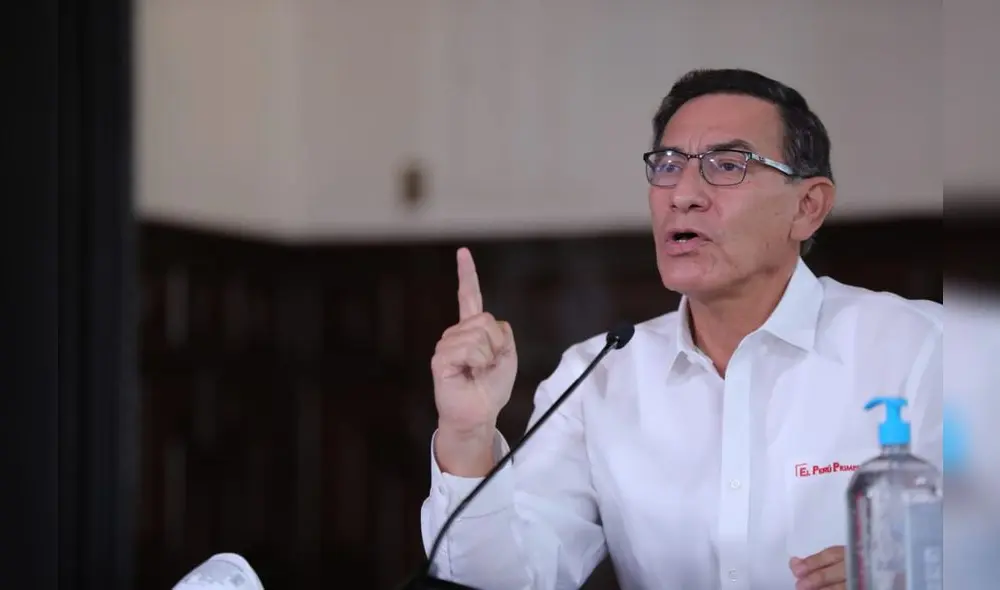 Presidente Martín Vizcarra se dirige a la ciudadanía en el día 58 del estado de emergencia por la pandemia de la COVID-19. Foto: Presidencia.