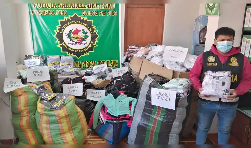 Policía incautó cantidad de contrabando en Puno. Foto: PNP