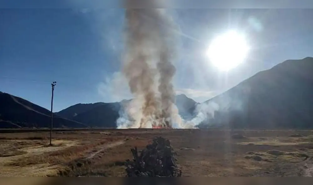 Incendio forestal arrasa con cinco hectáreas de pastizales en Cusco