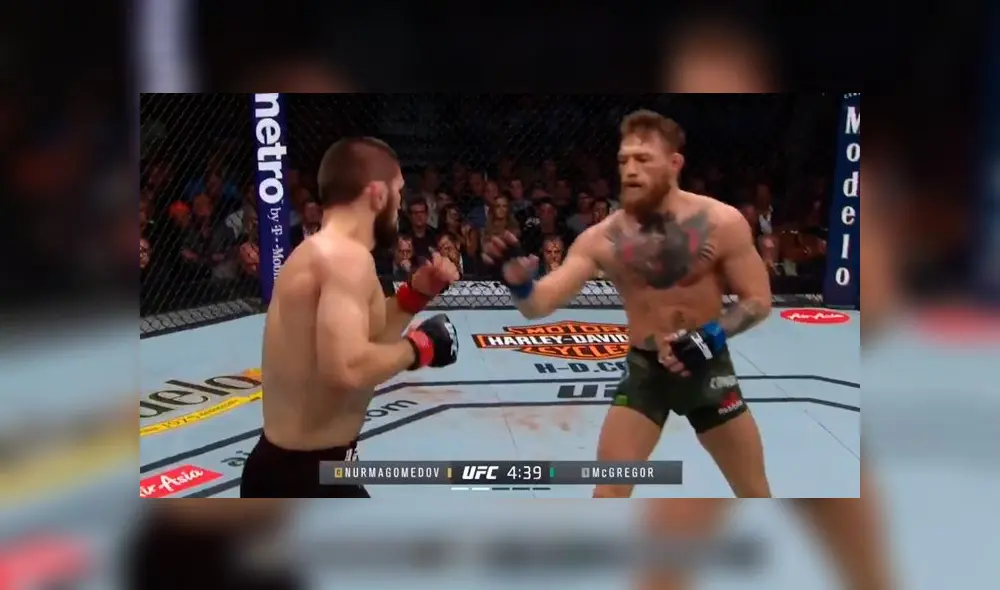 McGregor vs Khabib: Golpe certero de Khabib por poco acaba en nocaut [VIDEO]