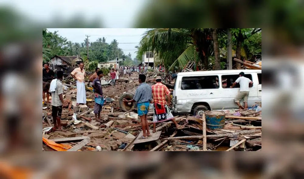 Tsunami en Indonesia. Año 2004. Foto: AFP.