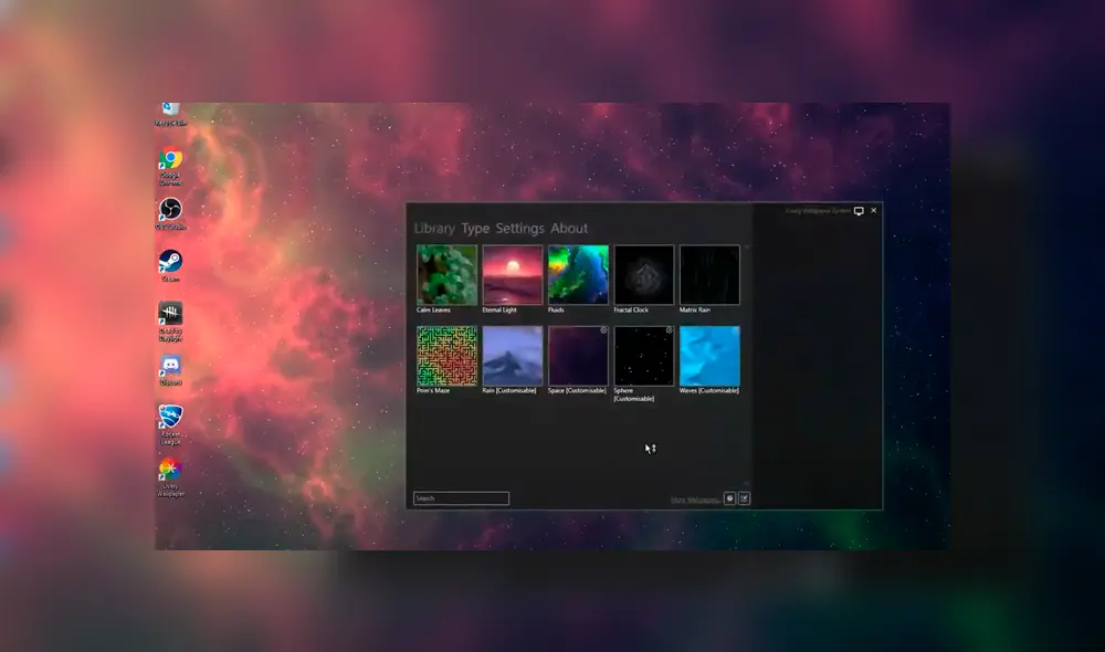 Te saldrán todos los 'wallpapers' animados que están disponibles. Foto: Captura / rocksdanister.