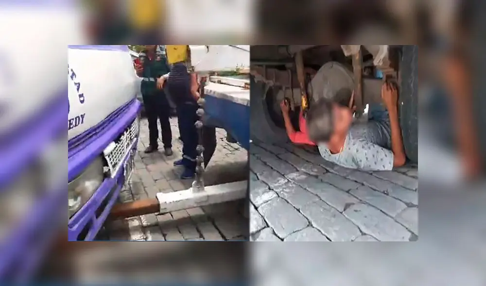 Familiares de conductor se abrazaron de llantas y otras partes del vehículo para evitar que se lo lleve la grúa.