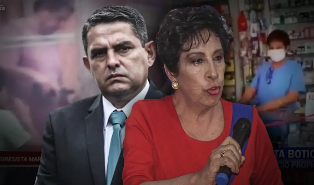 Marco Verde, de Alianza Para el Progreso, captado bebiendo licor, y Norma Alencastre, captada en una de sus farmacias, presumiblemente atendiendo. Diseño: Fabrizio Oviedo / La República. Marco Verde, de Alianza Para el Progreso, captado bebiendo licor, y Norma Alencastre, captada en una de sus farmacias, presumiblemente atendiendo. Diseño: Fabrizio Oviedo / La República.