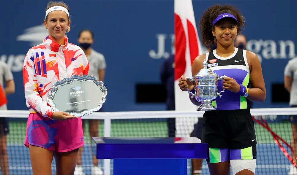 Naomi Osaka venció por 2 sets a 1 a Victoria Azarenka y es campeona del US Open 2020. Foto: AFP