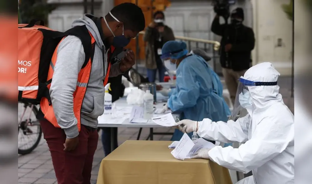 La Municipalidad de Miraflores realizó un operativo de control y prueba rápida de COVID-19 a motociclistas y ciclistas de reparto Delivery / Créditos: Marco Cotrina