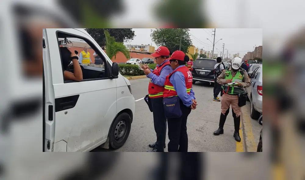 La fiscalización se realizó en una avenida adyacente de la vía del Corredor Rojo.