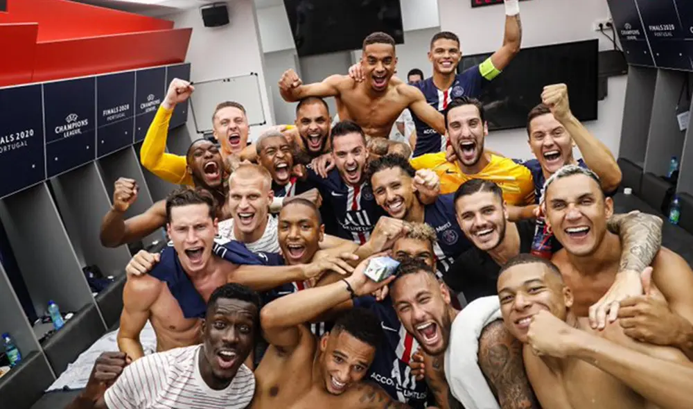 El vestuario del PSG desbordó felicidad tras la goleada 3-0 sobre Leipzig. Foto: @PSG_inside