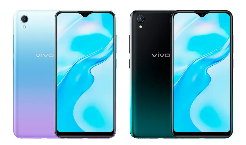 El Vivo Y1s está disponible e color Aurora Blue y Olivia Black.| Foto: Vivo
