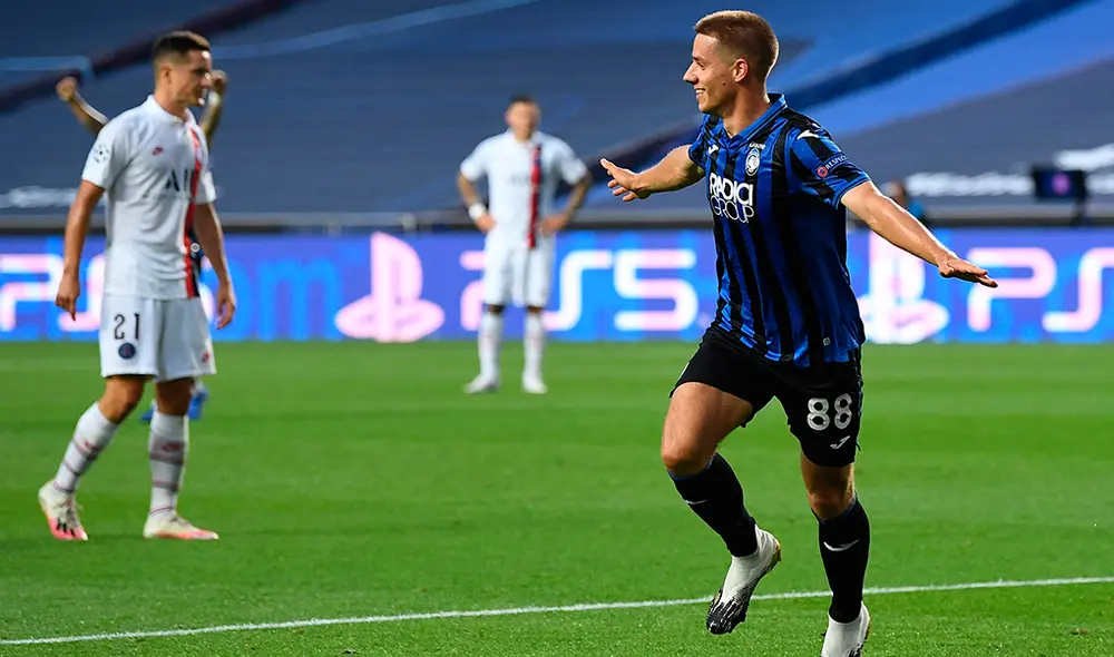 Mario Pasalic remató con libertad dentro del área y marcó el 1-0 del Atalanta vs. PSG. | Foto: AFP