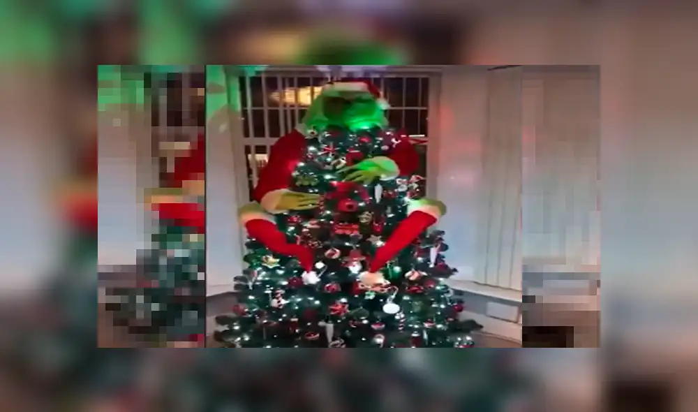 ‘Grinchmas’, el árbol de Navidad que ha causado impacto por la realista figura del ‘duende verde’ [VIDEO]