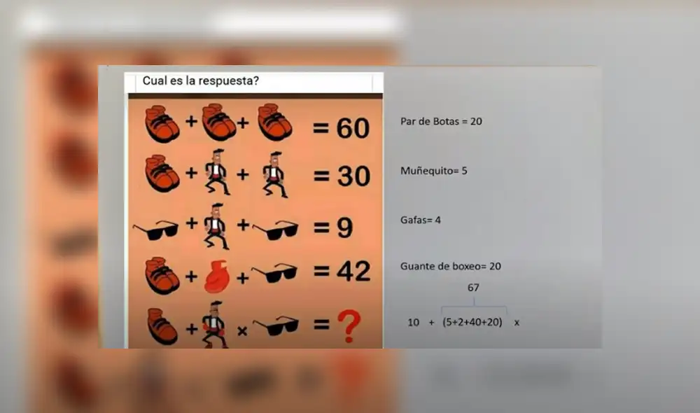 Desliza para conocer la respuesta de este reto matemático que se viralizó en YouTube. Foto: Captura. Desliza para conocer la respuesta de este reto matemático que se viralizó en YouTube. Foto: Captura.