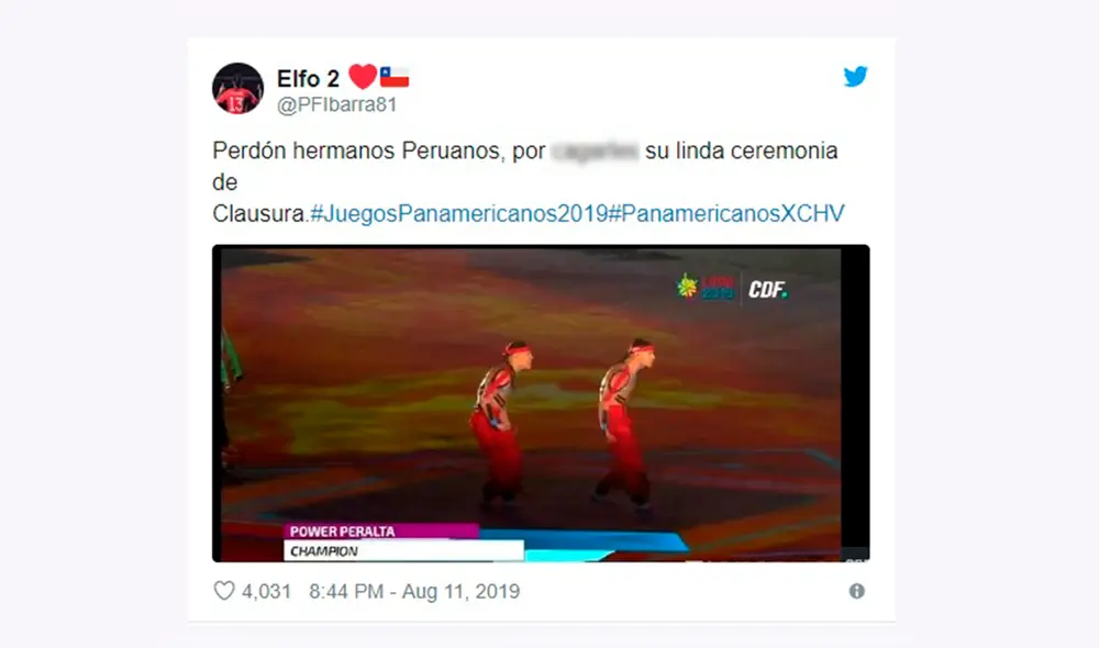 Juegos Panamericanos: chileno criticó presentación de su país en la ceremonia de clausura de Lima 2019.