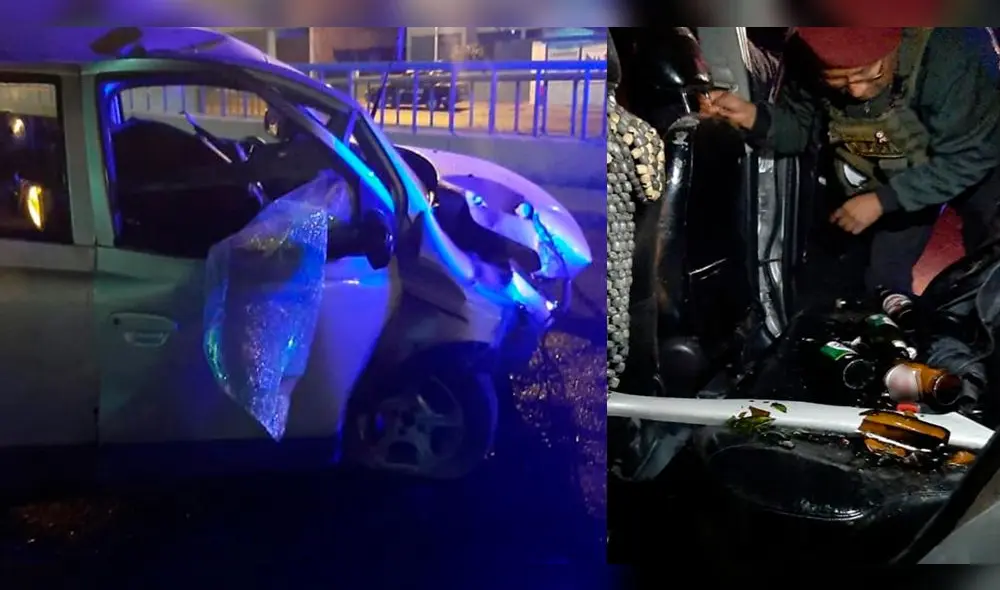 Mujer en aparente estado de ebriedad chocó su vehículo contra muro. Mujer en aparente estado de ebriedad chocó su vehículo contra muro.