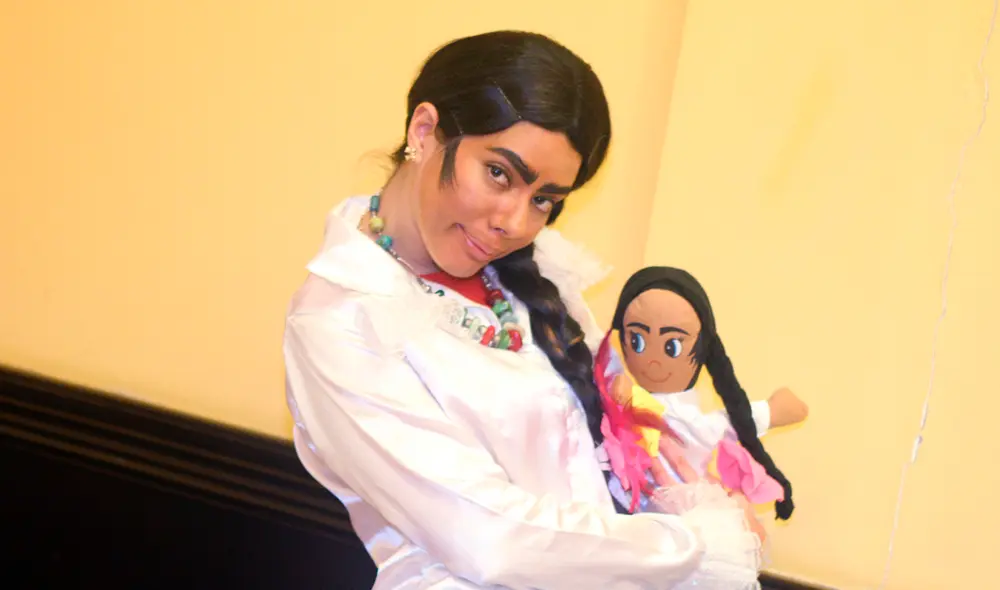 La actriz cómica creó un set de grabación. Foto: Carlos Contreras.