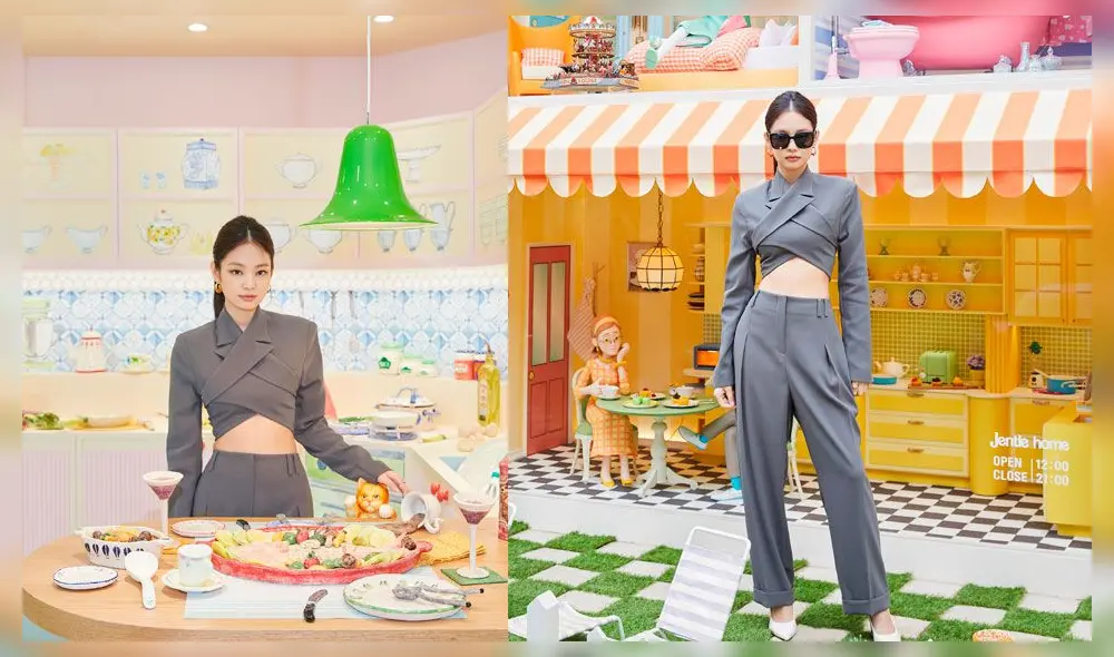 Fotografías de Jennie Kim (BLACKPINK) en la inauguración de la tienda pop-up Jentle Home. Instagram, 12 de mayo 2020.
