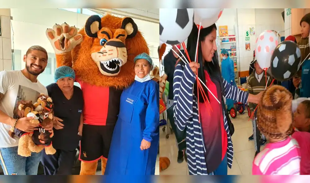 El jugador Joel Sánchez y varios voluntarios realizaron emotiva entrega.