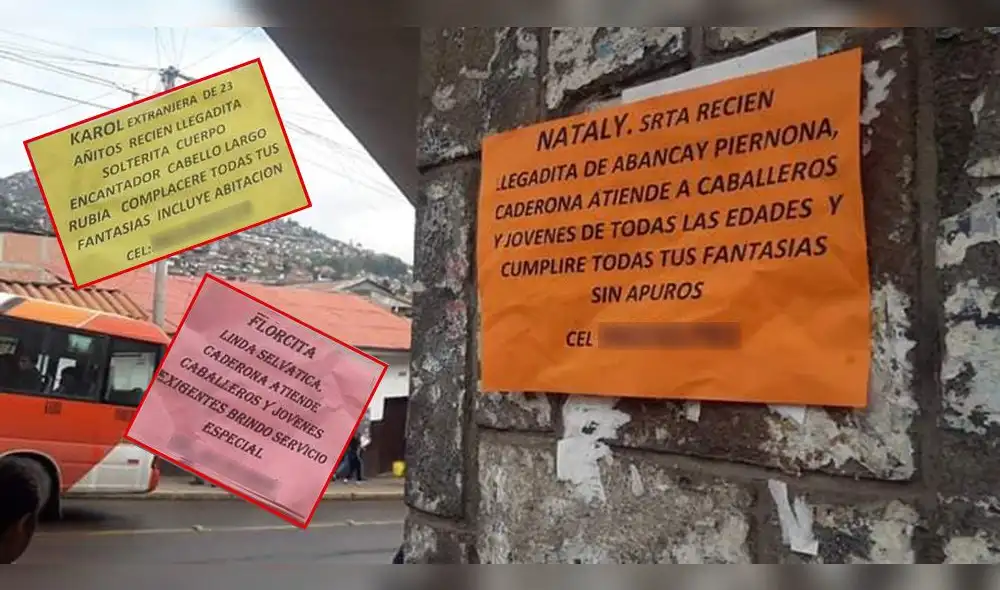 Curiosos avisos de damas que ofrecen sus servicios invaden calles de Cusco [FOTOS]