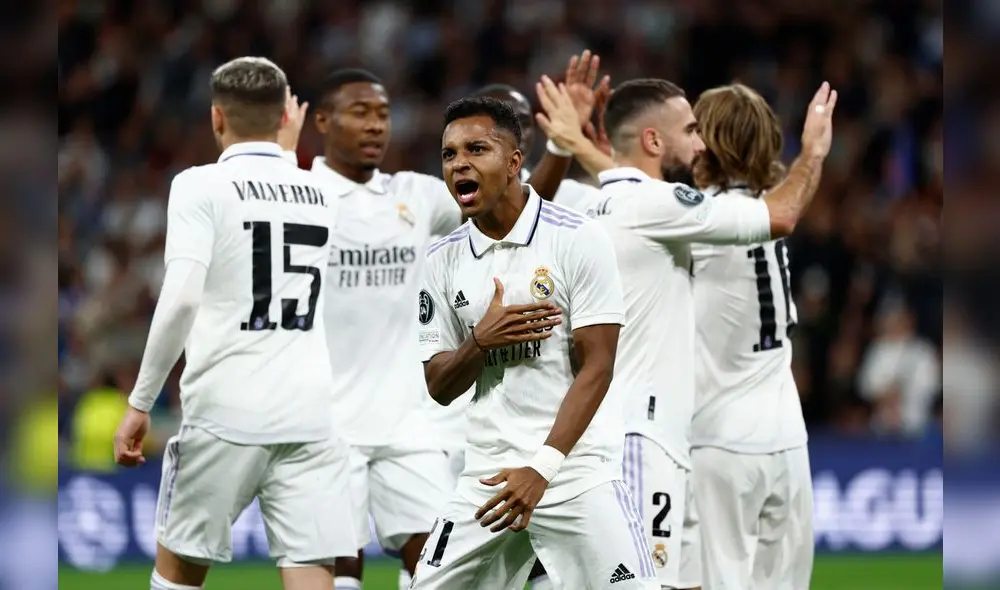 Rodrygo celebrando el segundo tanto del Real Madrid. Foto: EFE Rodrygo celebrando el segundo tanto del Real Madrid. Foto: EFE