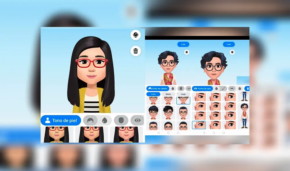 Crea tu avatar a tu gusto.