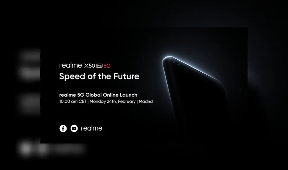 El realme X50 Pro 5G será presentado el 24 de febrero. El realme X50 Pro 5G será presentado el 24 de febrero.
