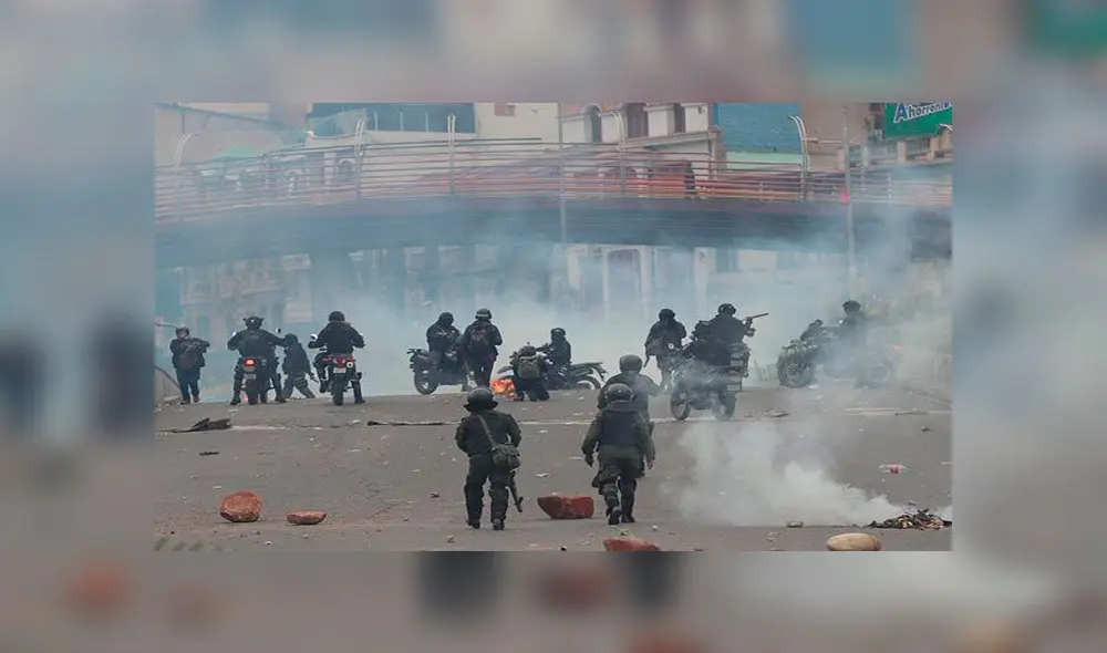 Las protestas en Bolivia no han parado a pesar de la renuncia de Evo Morales. Foto: EFE Las protestas en Bolivia no han parado a pesar de la renuncia de Evo Morales. Foto: EFE