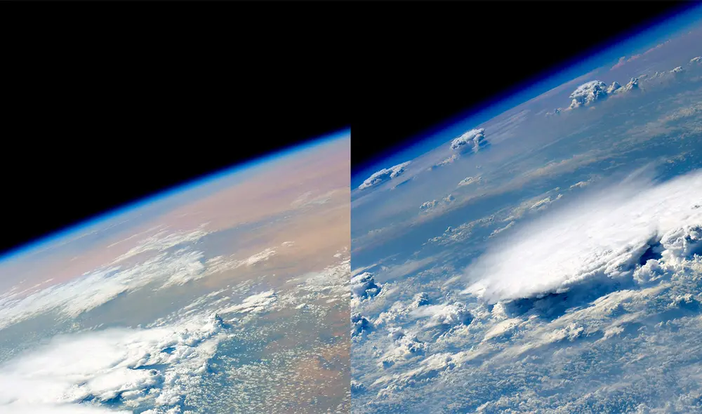 Nauka significa "ciencia" en ruso y se acopló a la EEI el 29 de julio después de un viaje no ausente de problemas. Foto: Composición