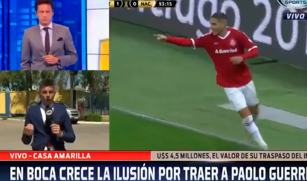La cadena internacional Argentina Fox Sports informó que Paolo Guerrero tiene un pie y medio en Boca Juniors.