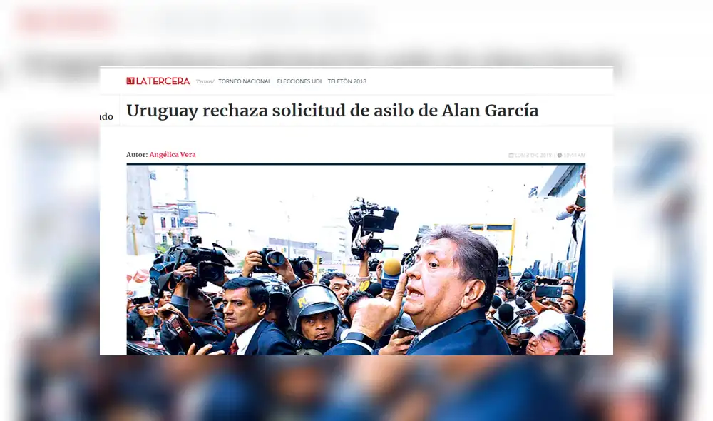 Así informó la prensa mundial sobre el rechazo al pedido de asilo de Alan García