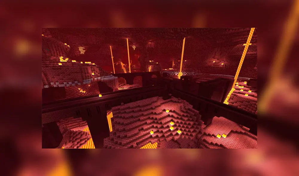 'The Nether', otra de las dimensiones de Minecraft.