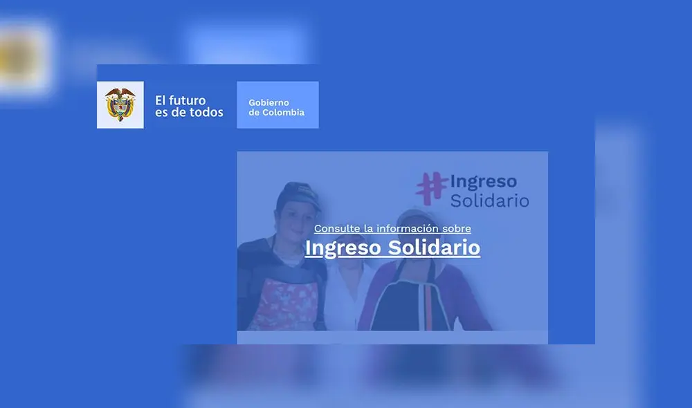 Ingreso Solidario Colombia: plataforma del DPS. Foto: captura web DPS.