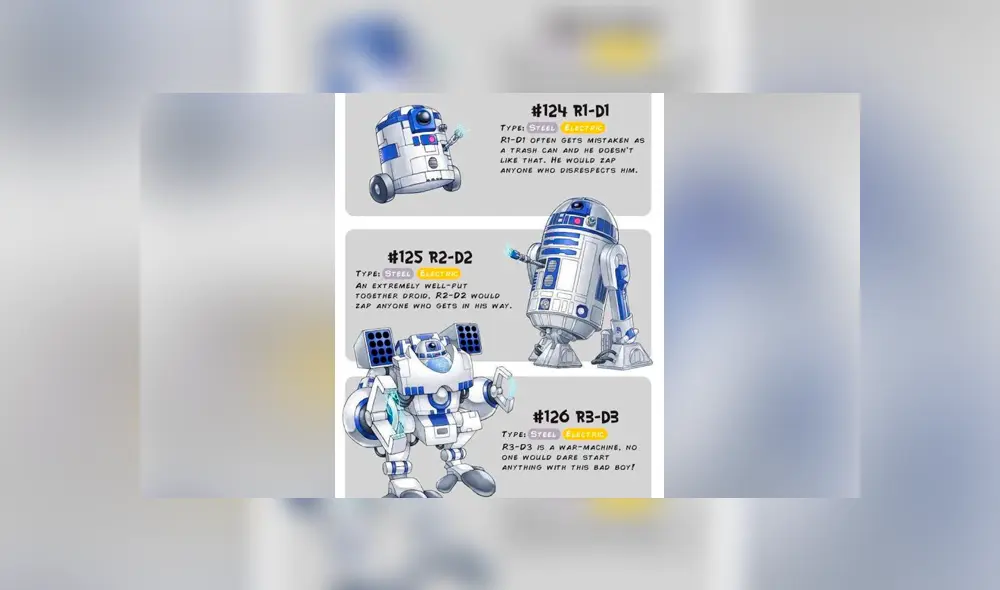 R2-D2 obtiene pre-evolución y evolución como si fuese un Pokémon.