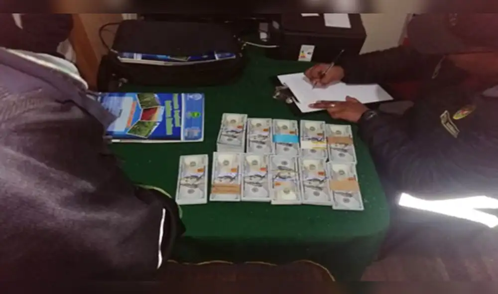 Detienen a varón en la vía Juliaca-Arequipa con 110 mil dólares americanos