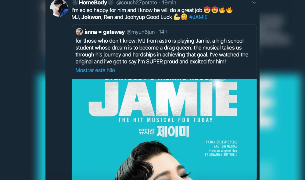 Jokwon, Ren de Nu'est y MJ de ASTRO listos para el musical Jamie.