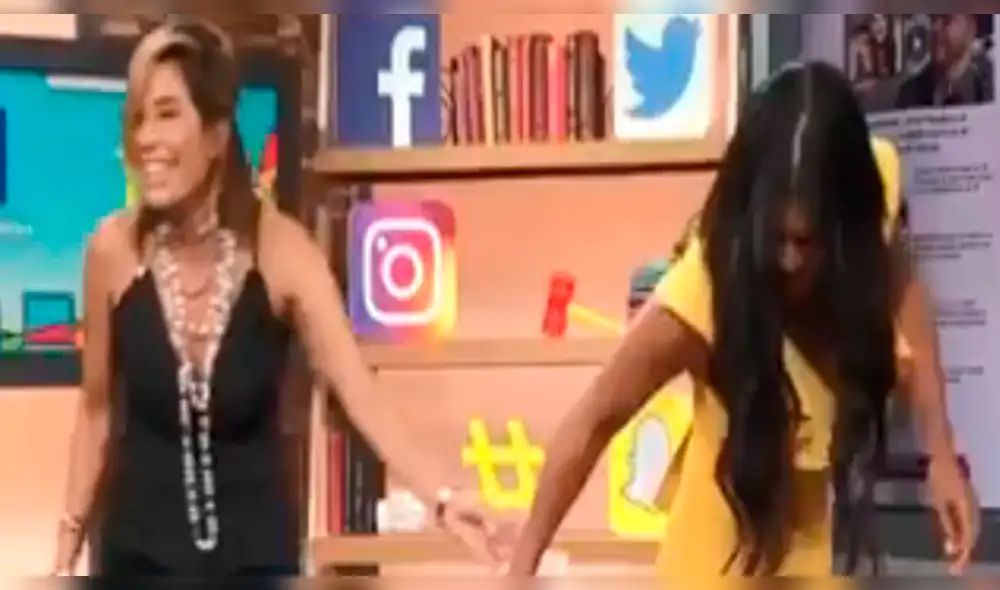 Conductora sufre percance con su vestuario en vivo y su compañera se burla [VIDEO]