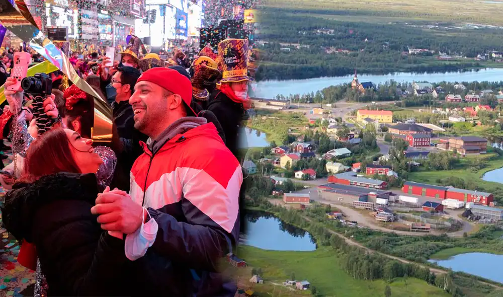 Descubre en qué lugar puedes tener una fiesta doble por Año Nuevo. Foto: composición LR / AFP / Svenska kyrkan Descubre en qué lugar puedes tener una fiesta doble por Año Nuevo. Foto: composición LR / AFP / Svenska kyrkan