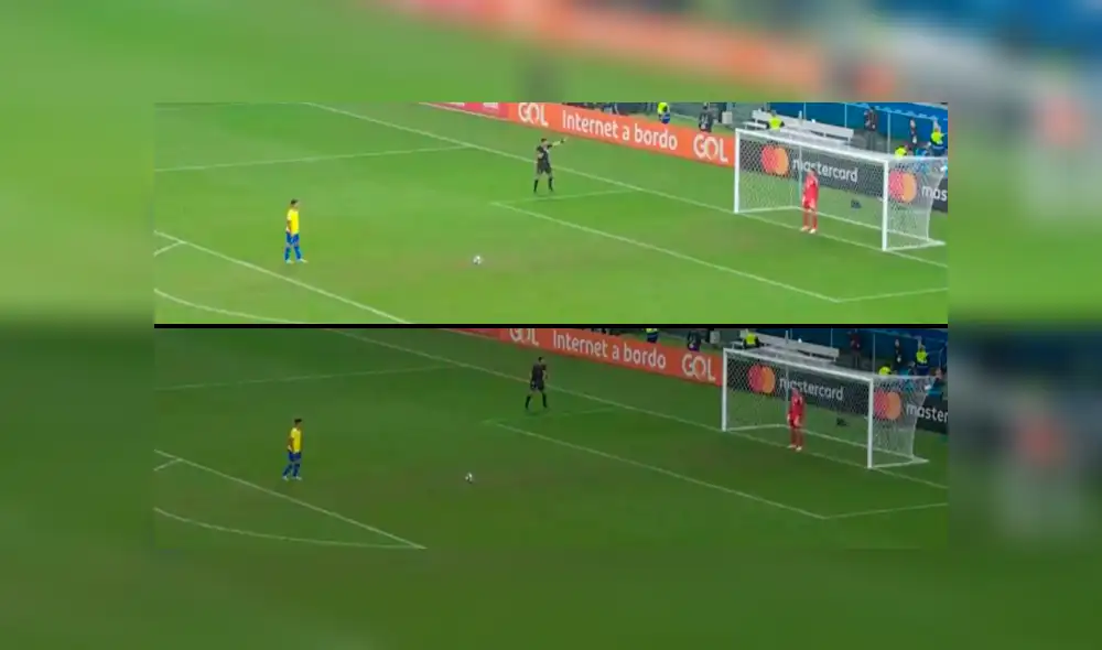 Copa América 2019: luces se apagaron en el penal de Gabriel Jesús que le dió la clasificación a Brasil. Foto: Captura de TV