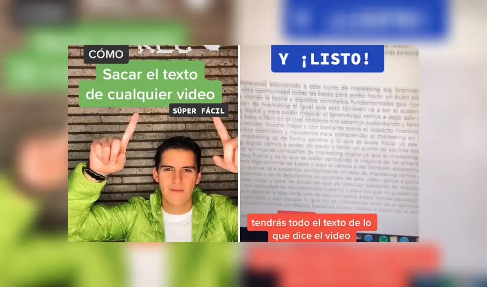 El joven mostró cómo conseguir el texto del audio de un video publicado en Internet. Foto: TikTok